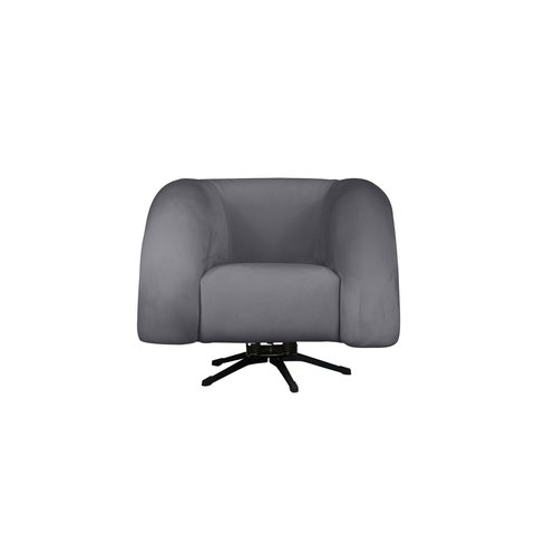 Poltrona Micheli 94cm Base Reclinável Veludo: Cinza
