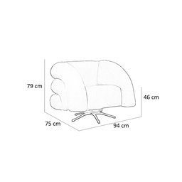 Poltrona Micheli 94cm Base Reclinável Veludo: Cinza - 5