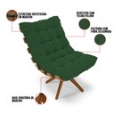 Ver imagem 5 de Kit 01 Poltrona e 01 Puff Giratório Costela Veludo Verde Base Madeira MA25 - D’Rossi