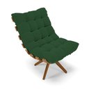 Ver imagem 3 de Kit 01 Poltrona e 01 Puff Giratório Costela Veludo Verde Base Madeira MA25 - D’Rossi