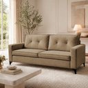Ver imagem 2 de Sofá Sala de Estar Marselha 230cm 3 Lugares Pés em Metal Bouclê Castor M1 - Monari Design