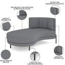 Ver imagem 3 de Chaise Longue Divã 164cm Braço Esquerdo Logus D06 Bouclê Cinza - Mpozenato