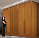 Ver imagem 2 de Guarda Roupa Diamante Gold 6 Portas Ripado Cinamomo - Leifer