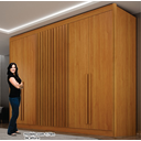 Ver imagem 2 de Guarda Roupa Diamante Gold 6 Portas Ripado Cinamomo - Leifer