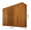 Ver imagem 3 de Guarda Roupa Diamante Gold 6 Portas Ripado Cinamomo - Leifer