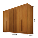 Ver imagem 3 de Guarda Roupa Diamante Gold 6 Portas Ripado Cinamomo - Leifer
