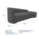 Ver imagem 3 de Recamier Curvo Orgânico 180cm 3 Lugares Lado Direito para Sala Estar em Linho Paris