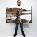 Ver imagem 2 de Quadro Decorativo em Canvas Meditação e Equilíbrio TaColado Moldura Flutuante 4,5cm Freijó 120 x 80c