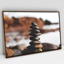 Ver imagem 1 de Quadro Decorativo em Canvas Meditação e Equilíbrio TaColado Moldura Flutuante 4,5cm Freijó 120 x 80c