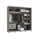 Ver imagem 4 de Guarda Roupa Quarto 2 Portas de Correr 235x237 cm Avignon Cinza Claro MDF Casamia