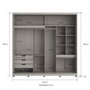 Ver imagem 3 de Guarda Roupa Quarto 2 Portas de Correr 235x237 cm Avignon Cinza Claro MDF Casamia