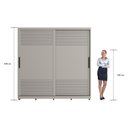 Ver imagem 2 de Guarda Roupa Quarto 2 Portas de Correr 235x237 cm Avignon Cinza Claro MDF Casamia