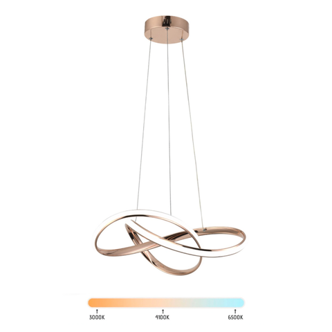 Lustre Pendente Moderno Infinity Led 45w Rose Multicor Bivolt