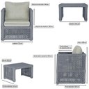 Ver imagem 2 de Mesa Centro e 1 Poltrona Madri Corda Náutica Estofado 3 Trama Original