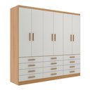 Ver imagem 2 de Guarda-roupa Casal Arkansas 6 Portas 12 Gavetas Cinamomo/branco - Pnr Móveis