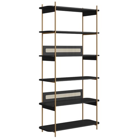 Estante Industrial 6 Prateleiras Arlo A10 Nero/dourado - Mpozenato