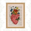 Ver imagem 1 de Quadro Moldura Dourada Coração Flores Borboleta 24x18cm:com Vidro