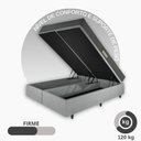 Ver imagem 5 de Cama Baú Casal 138x188 Bipartido Courino Linho Cinza com Dual Firm Espuma Ecoflex
