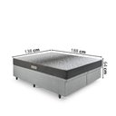 Ver imagem 2 de Cama Baú Casal 138x188 Bipartido Courino Linho Cinza com Dual Firm Espuma Ecoflex