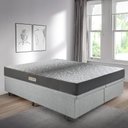 Ver imagem 7 de Cama Baú Casal 138x188 Bipartido Courino Linho Cinza com Dual Firm Espuma Ecoflex