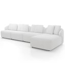 Ver imagem 4 de Sofá 5 Lugares com Chaise Direito Sala Living 328cm Arlo F04 Bouclê Off White - Lyam Decor
