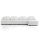Ver imagem 2 de Sofá 5 Lugares com Chaise Direito Sala Living 328cm Arlo F04 Bouclê Off White - Lyam Decor