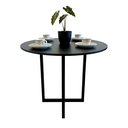 Ver imagem 1 de Mesa Redonda Preta Moderna Pequena Estilo Industrial 90cm 4 Lugares para Cozinha Varanda Gourmet Sal