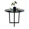 Mesa Redonda Preta Moderna Pequena Estilo Industrial 90cm 4 Lugares para Cozinha Varanda Gourmet Sal - 1