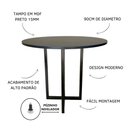 Ver imagem 5 de Mesa Redonda Preta Moderna Pequena Estilo Industrial 90cm 4 Lugares para Cozinha Varanda Gourmet Sal