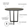 Mesa Redonda Preta Moderna Pequena Estilo Industrial 90cm 4 Lugares para Cozinha Varanda Gourmet Sal - 5