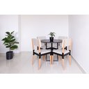 Ver imagem 3 de Mesa Redonda Preta Moderna Pequena Estilo Industrial 90cm 4 Lugares para Cozinha Varanda Gourmet Sal