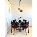 Ver imagem 2 de Mesa Redonda Preta Moderna Pequena Estilo Industrial 90cm 4 Lugares para Cozinha Varanda Gourmet Sal