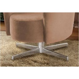 Poltrona Paris Com Base Giratória Suede Animale Capuccino - Ibiza - 3