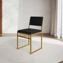 Ver imagem 2 de Kit 6 Cadeiras de Jantar Industrial Isa Assento Veludo Preto Base Dourado