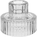 Ver imagem 1 de Castiçal Decorativo de Vidro Transparente 6x6x6cm Porta Vela Mesa Jantar Sala