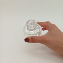 Ver imagem 7 de Castiçal Decorativo de Vidro Transparente 6x6x6cm Porta Vela Mesa Jantar Sala