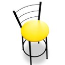 Ver imagem 4 de Kit 2 Banquetas Alta Bistrô Aço Preto Assento Amarelo