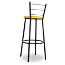 Ver imagem 5 de Kit 2 Banquetas Alta Bistrô Aço Preto Assento Amarelo