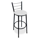 Ver imagem 2 de Kit 2 Banquetas Alta Bistrô Aço Preto Assento Branco