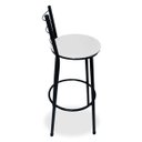 Ver imagem 4 de Kit 2 Banquetas Alta Bistrô Aço Preto Assento Branco