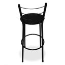 Ver imagem 5 de Kit 2 Banquetas Alta Bistrô Aço Preto Assento Preto