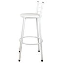 Ver imagem 4 de Kit 2 Banquetas Bistrô Aço Branca e Assento Branco