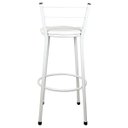 Ver imagem 5 de Kit 2 Banquetas Bistrô Aço Branca e Assento Branco