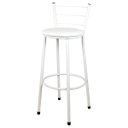 Ver imagem 2 de Kit 2 Banquetas Bistrô Aço Branca e Assento Branco