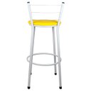 Ver imagem 5 de Kit 2 Banquetas Alta Bistrô Aço Branco Assento Amarelo