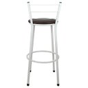 Ver imagem 4 de Kit 2 Banquetas Alta Bistrô Aço Branco Assento Marrom