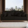 Sofa 3 Lugares Monaco 1,80 M com Almofadas Linho Preto - 1