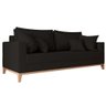 Sofa 3 Lugares Monaco 1,80 M com Almofadas Linho Preto - 3