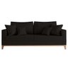 Sofa 3 Lugares Monaco 1,80 M com Almofadas Linho Preto - 4