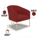 Ver imagem 3 de Poltrona Sala Decorativa Stella Base Industrial Champanhe Veludo Marsala D03 - D’Rossi